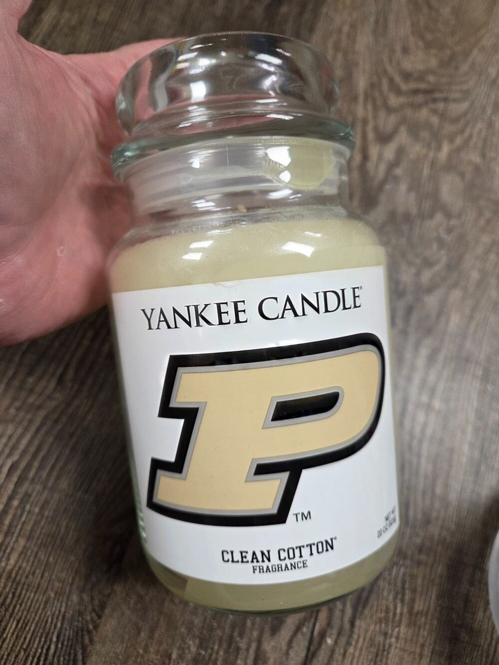Yankee Candle Purdue University 22oz Glass Jar Clean Cotton BRAND NEW VERY RARE